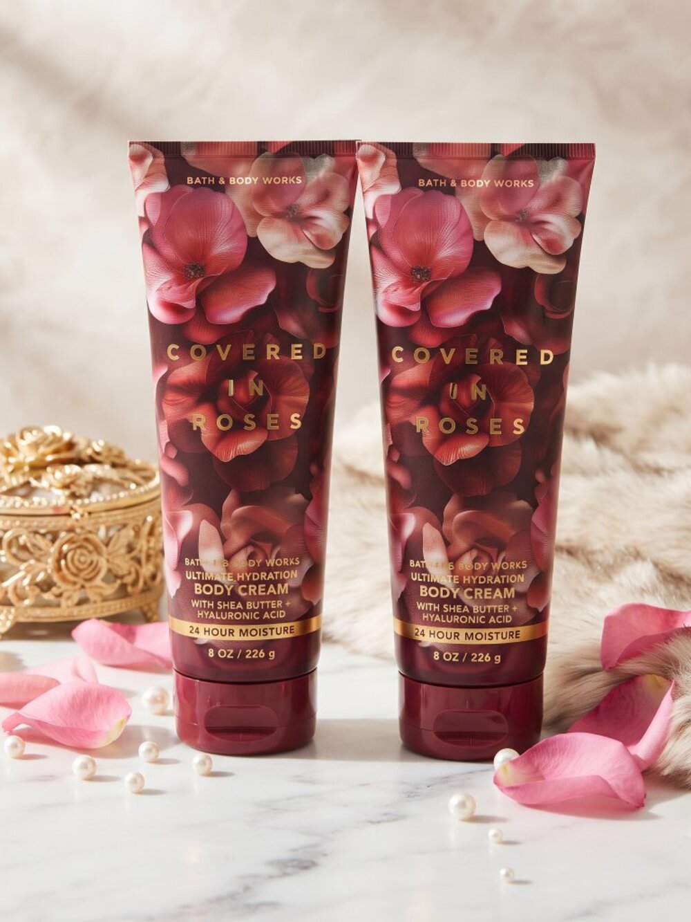 NWT Bath & Body Works Covered in Roses Ultimate Hydration Body Cream Lot of 2 Pc